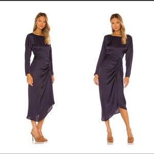 L'Academie | NWT Long Sleeve Midi Dress in Navy Size S